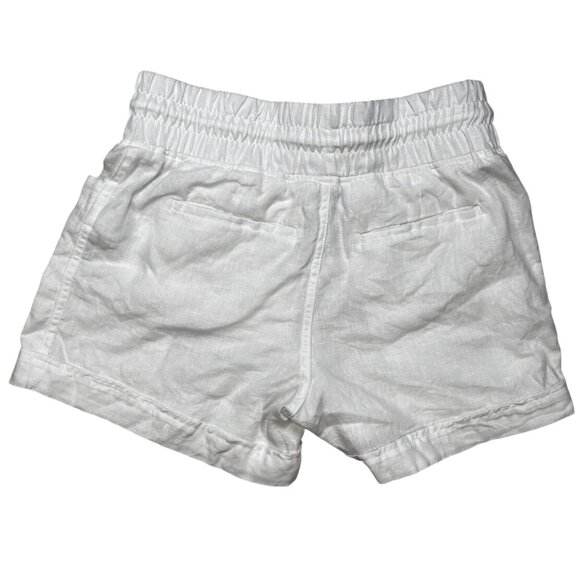 Athleta 2 Cabo White Linen Shorts Comfort Travel Lightweight Holiday Coastal - Picture 3 of 6